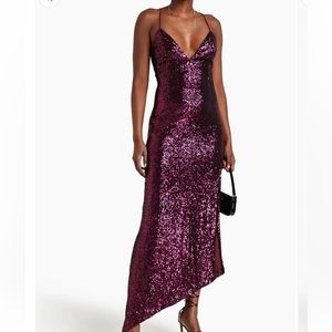 Retrofete Burgundy Sequinned Dress